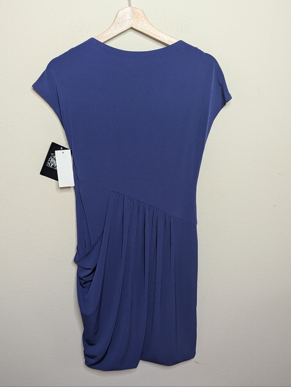 NWT Jax Cobalt Blue Cowl Neck Dress Size 4 Draped Pocket Detail - Picture 6 of 7